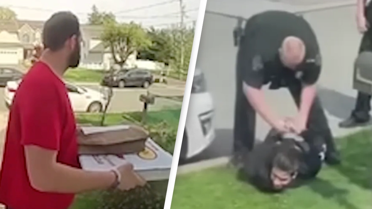 Pizza delivery driver's genius quick thinking brings a high speed police chase to an end