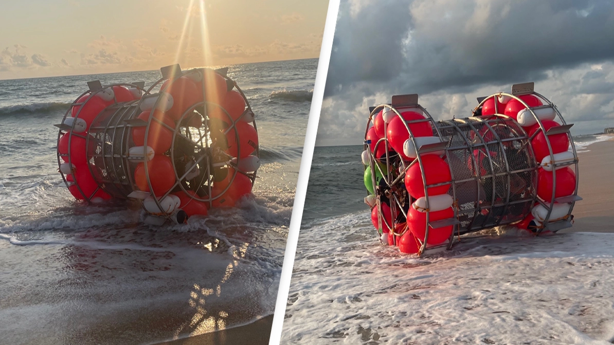 Man arrested following three-day standoff as he tried crossing Atlantic in human-powered hamster wheel
