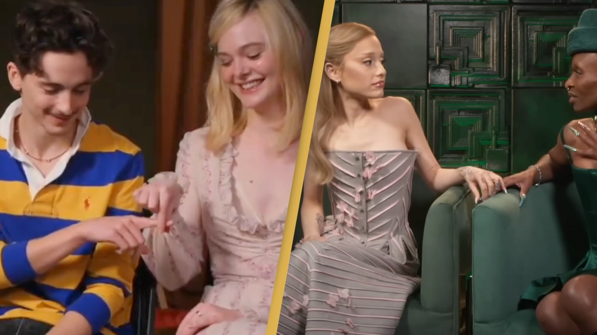 Timothée Chalamet and Elle Fanning have hilarious reaction to meeting journalist behind bizarre ‘holding space’ moment
