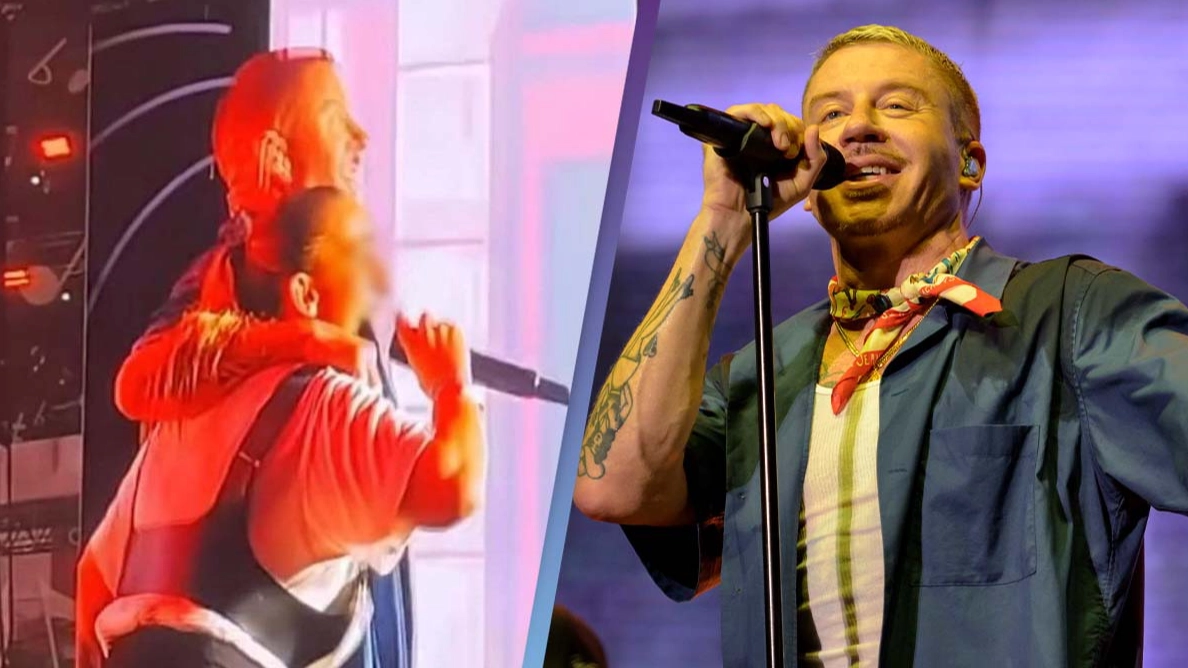 Fan gets on stage with Macklemore not realizing she's wanted by police and immediately gets arrested