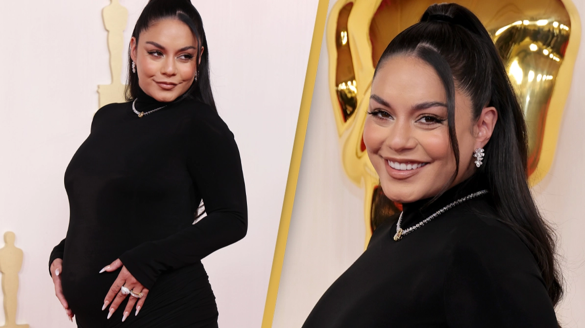 Vanessa Hudgens reveals she's pregnant on the Oscars red carpet
