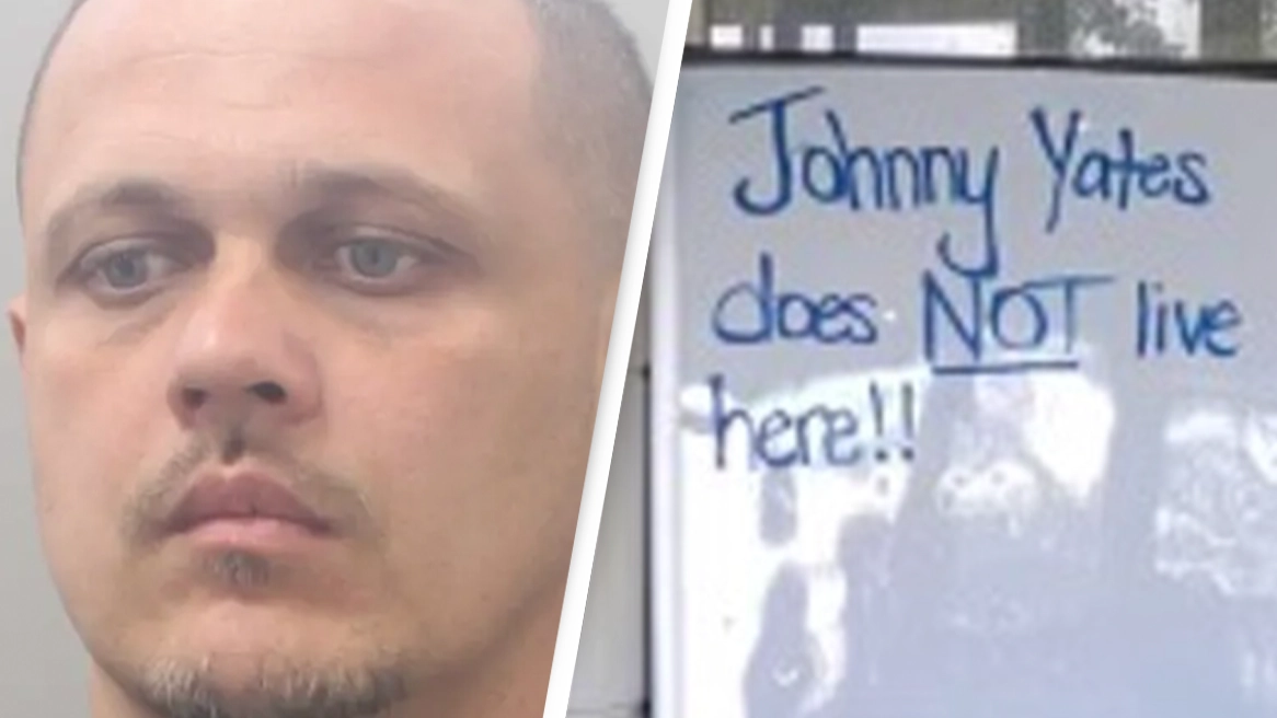 Wanted man placed sign saying he ‘does not live here’ in front of house in bid to throw off police