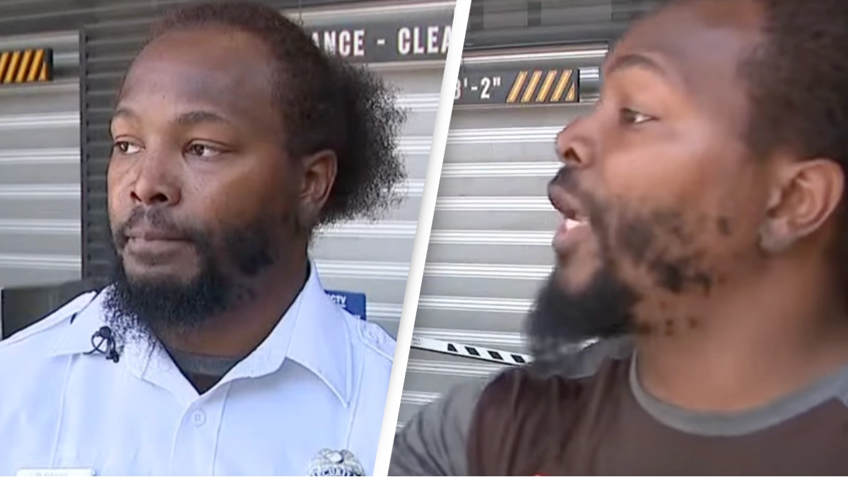 Security guard assaulted while on-duty quits job on live TV after manager blames him