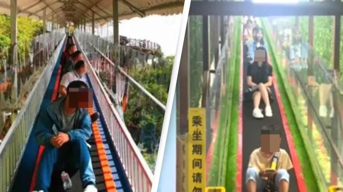 Tourists crushed in escalator after sudden malfunction sent passengers falling backwards
