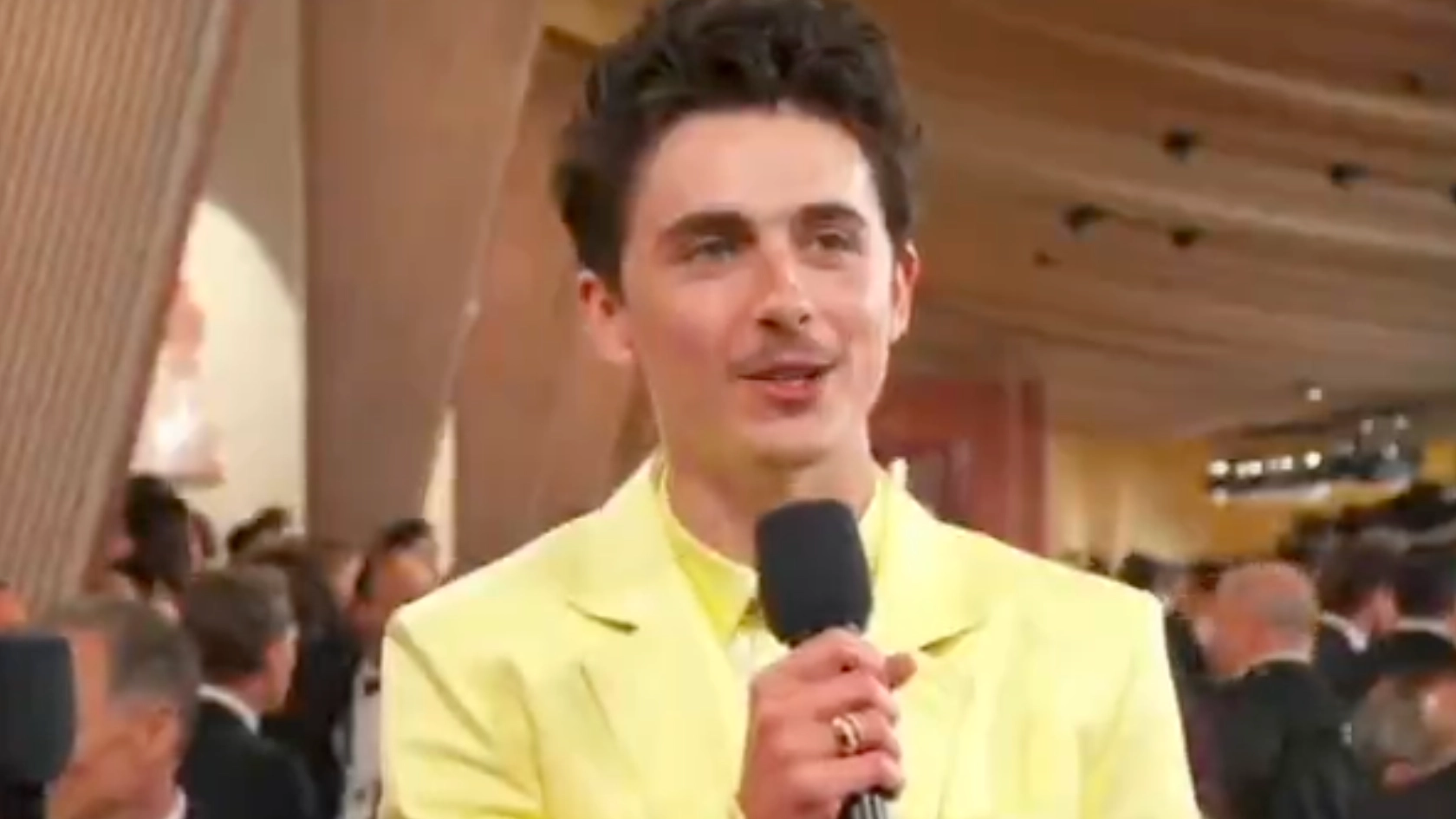 Timothée Chalamet praised for his blunt response after being asked awkward question on Oscars red carpet