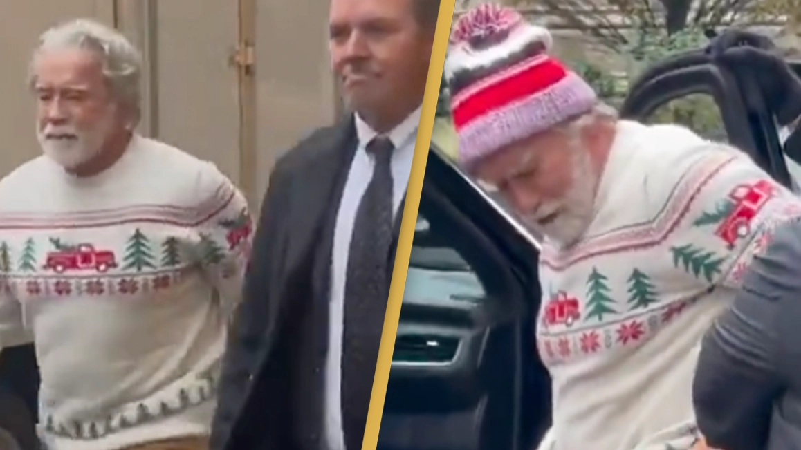 Arnold Schwarzenegger has fans concerned as new footage of him surrounded by five bodyguards emerges