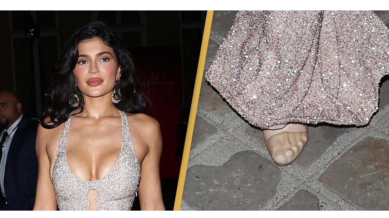 People terrified by Kylie Jenner's shoes as she arrives at fashion show