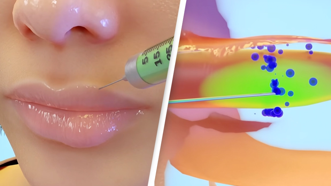 Bizarre simulation showing how lip filler works has people saying it's 'painful to watch'