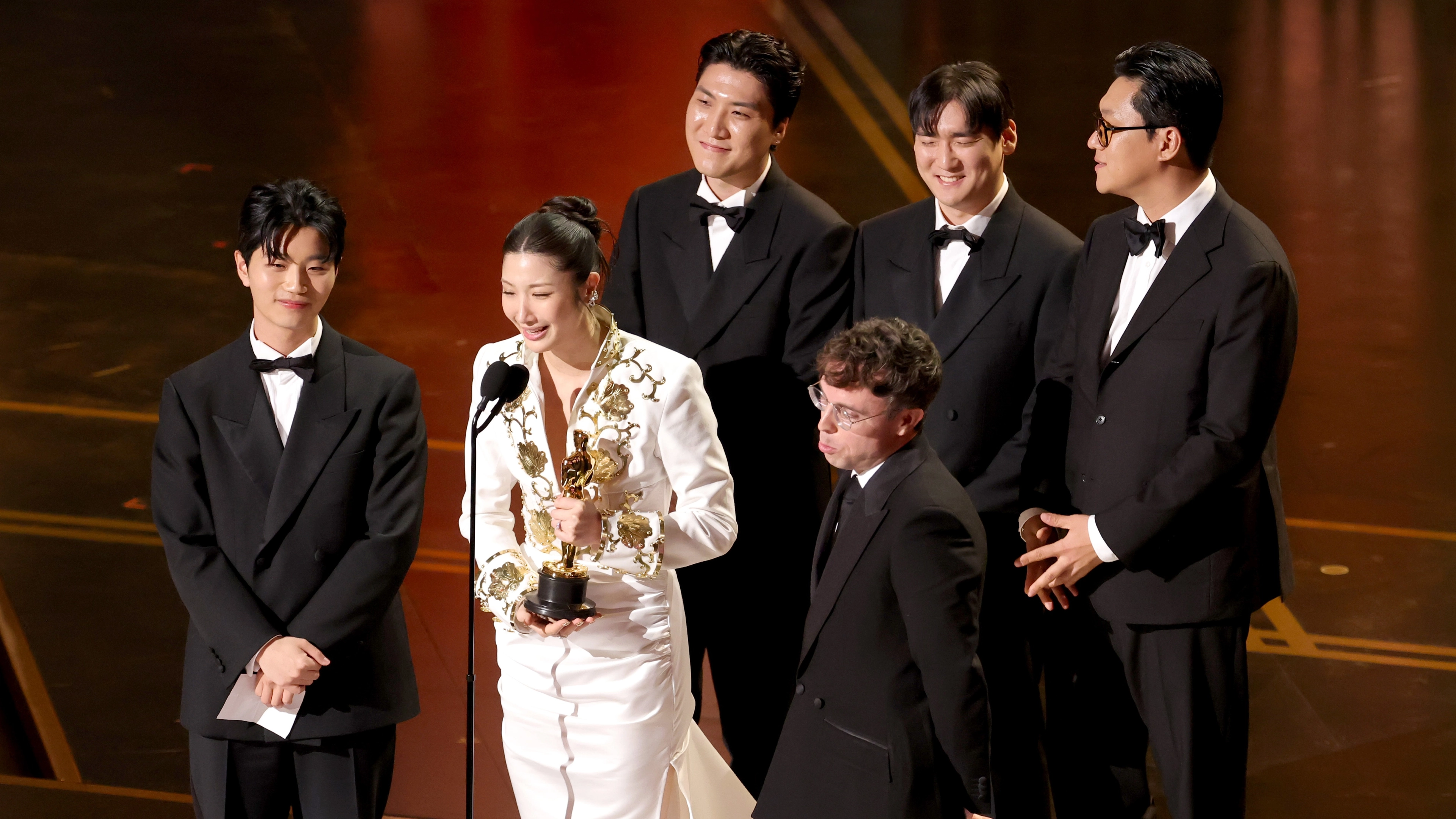 KPop Demon Hunters songwriters continue speech backstage after Oscars 'rude' move during their win