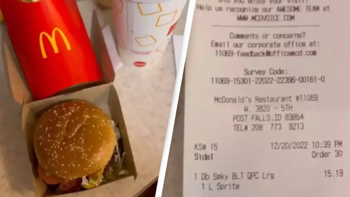 McDonald's customer shocked at 'unaffordable' price of his regular order