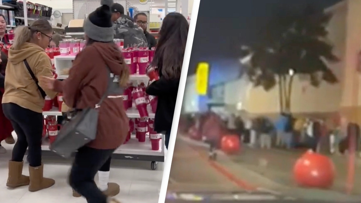 Wild scenes see shoppers ‘getting trampled’ to buy limited edition Stanley cup after lining up at 3am