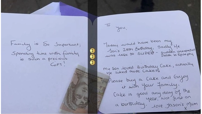 Woman Stunned After Receiving Card With £10 Inside From Grieving Stranger