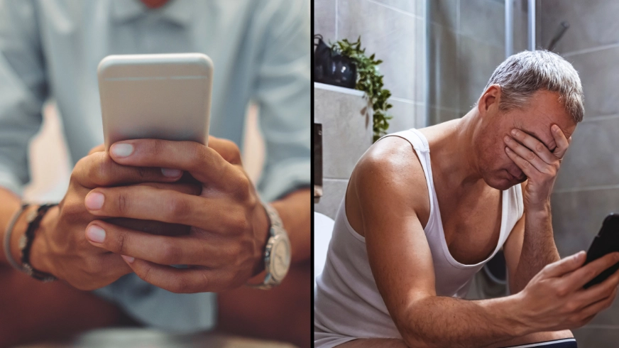 Doctor shares warning about using phone while on the loo