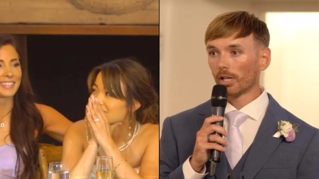 Man secretly spent a year learning Korean to surprise his wife and her family during wedding speech 