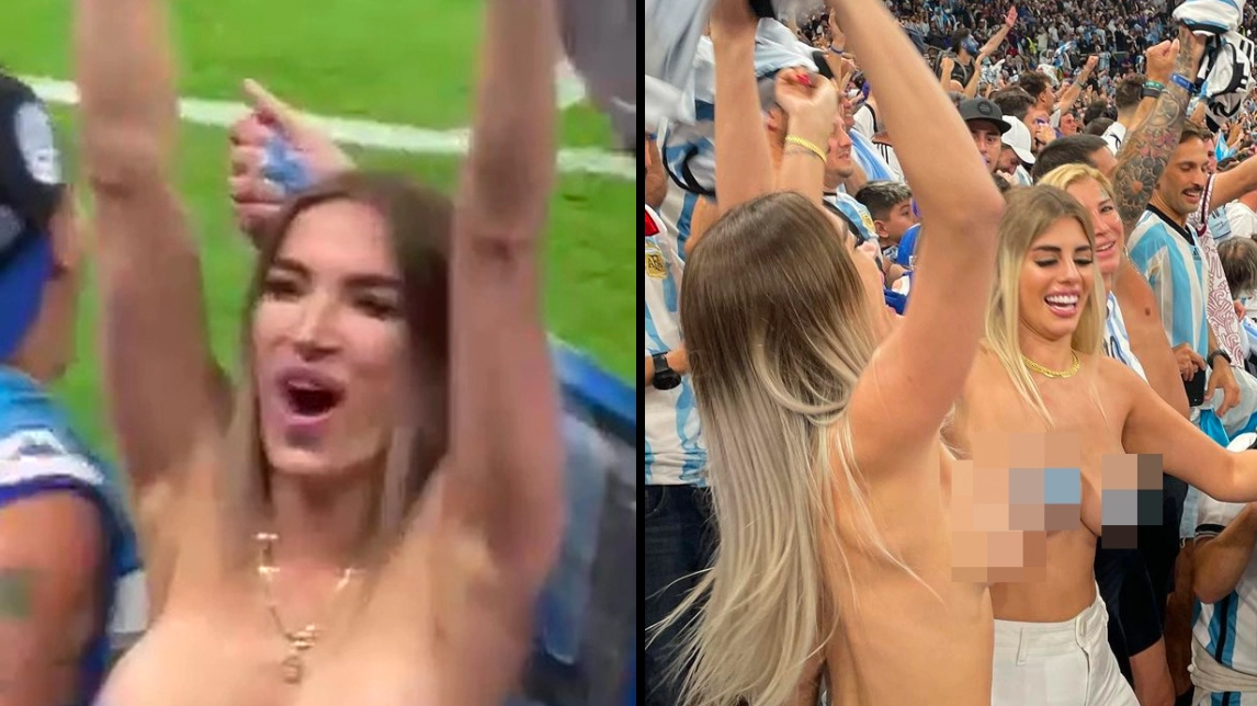 Argentina fan who went topless at World Cup shares reason behind her stunt