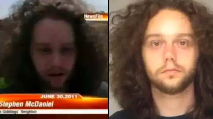 Moment murderer realises they've found his victim's body on live TV