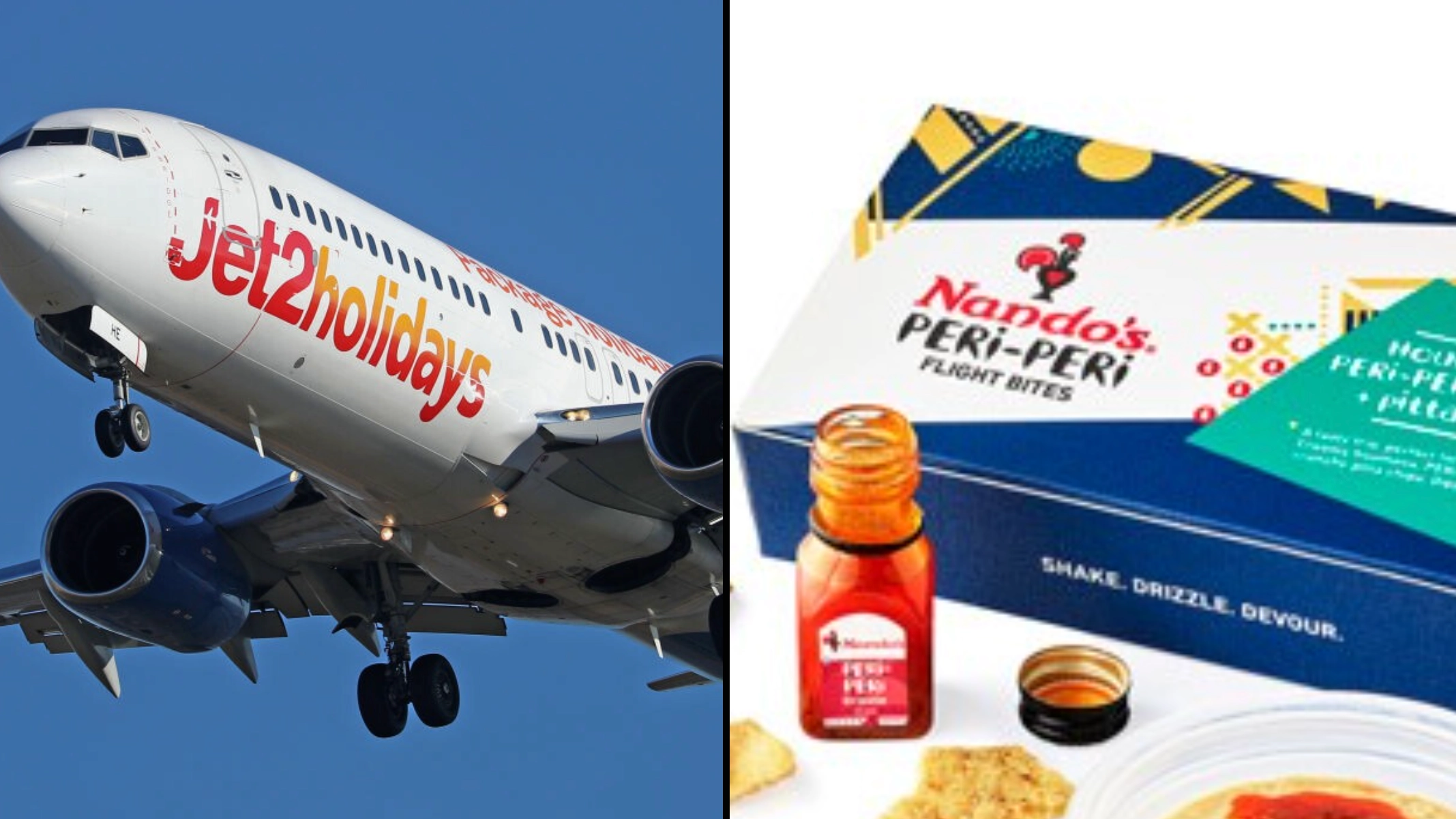 Inside 'Nando's Box' which was given to passengers on UK flights
