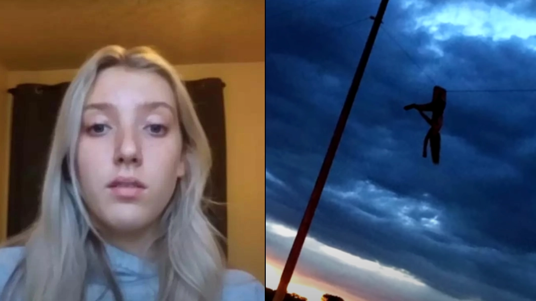 Teenager left hanging by broken leg on power line after car crash explains why it took an hour to save her