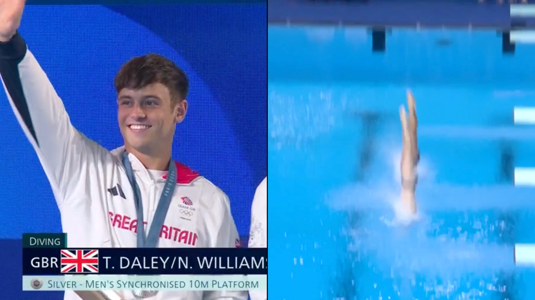 Olympic fans were absolutely loving the commentator's outbursts as Tom Daley and Noah Williams win Silver at Paris Games