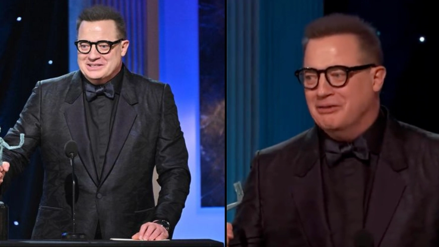 Brendan Fraser gets emotional as he wins Best Actor at the SAG Awards for The Whale