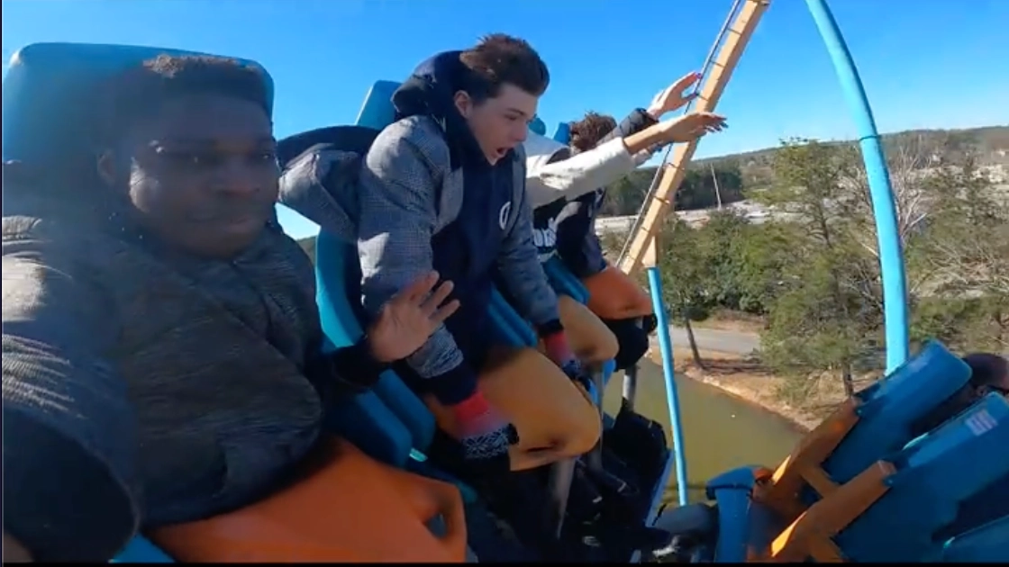 Shocking footage shows someone almost fall out of seat on same rollercoaster that claimed man's life