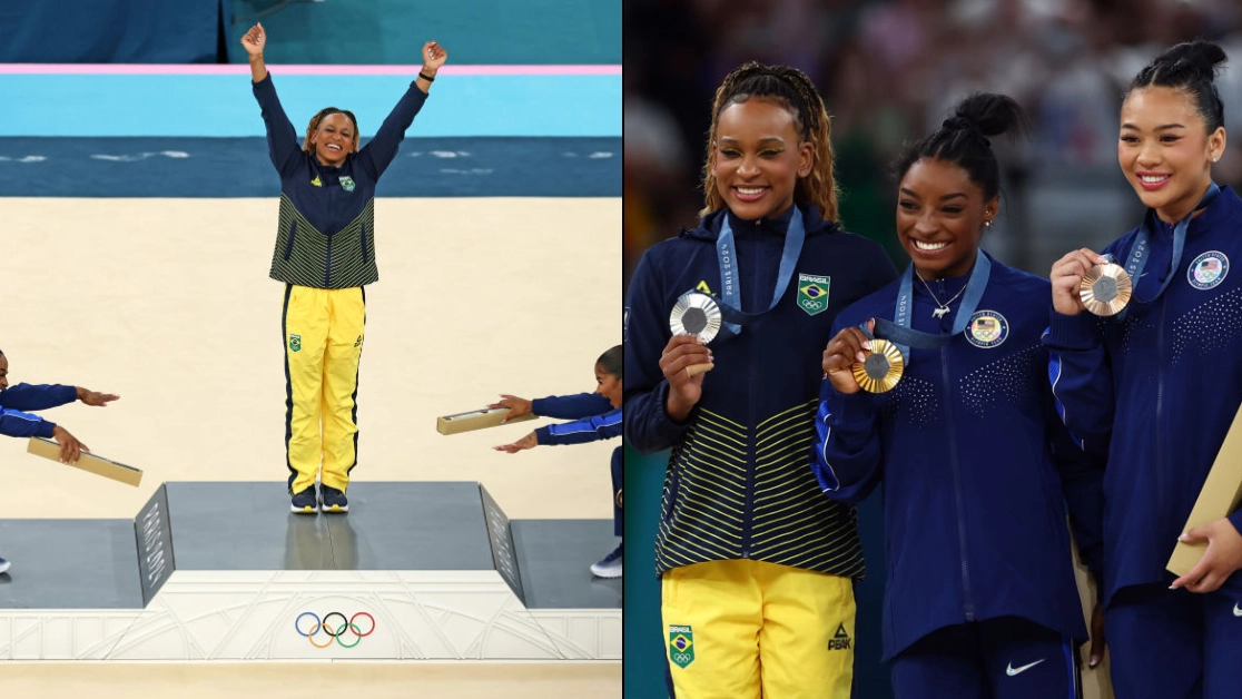 Simone Biles and Jordan Chiles explain iconic photo on Olympic podium as they bow in ultimate act of sportsmanship