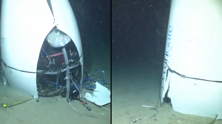 First footage of Titan submersible wreckage after implosion released by US Coast Guard