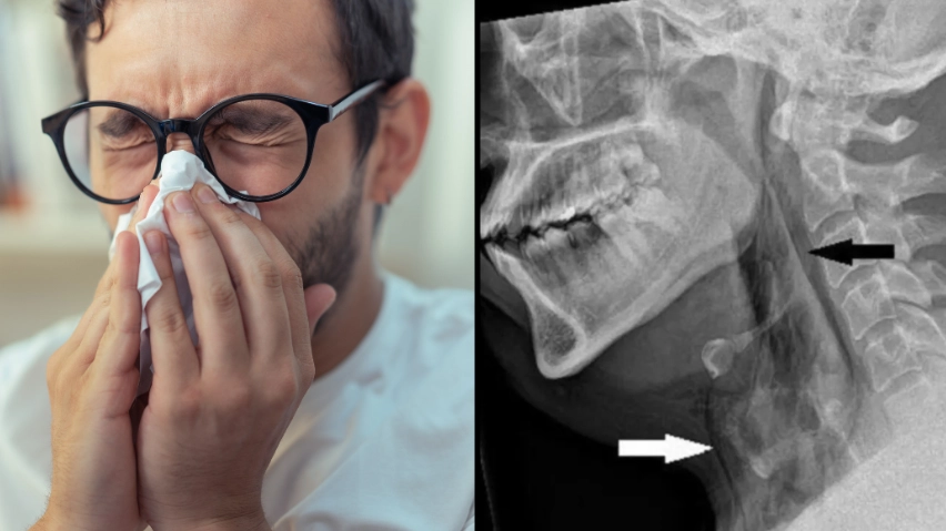 Doctors issue warning over holding in a sneeze after man tears hole in throat