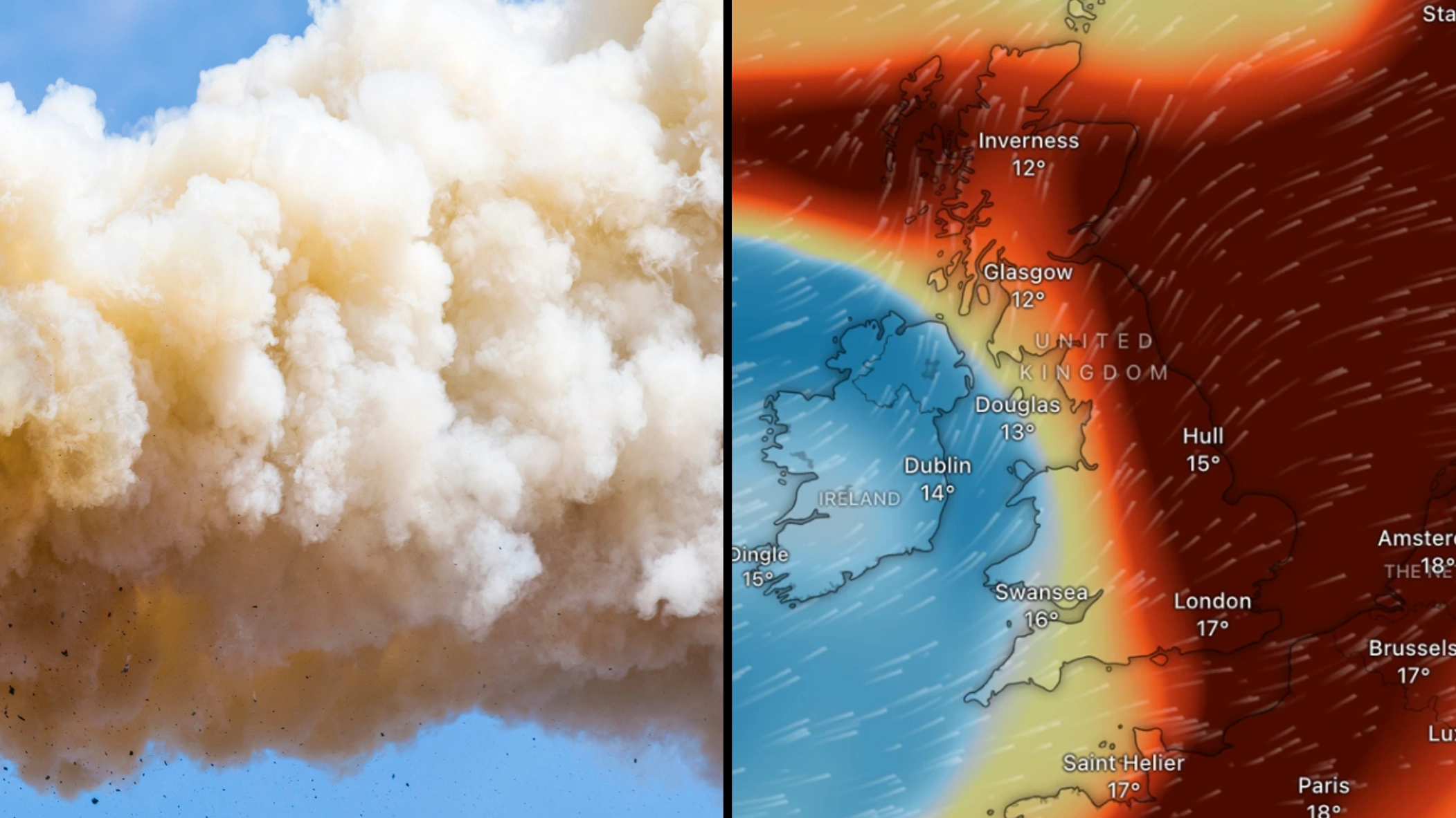 Brits complain of foul smell after Met Office issues statement on toxic sulphur dioxide cloud travelling through UK