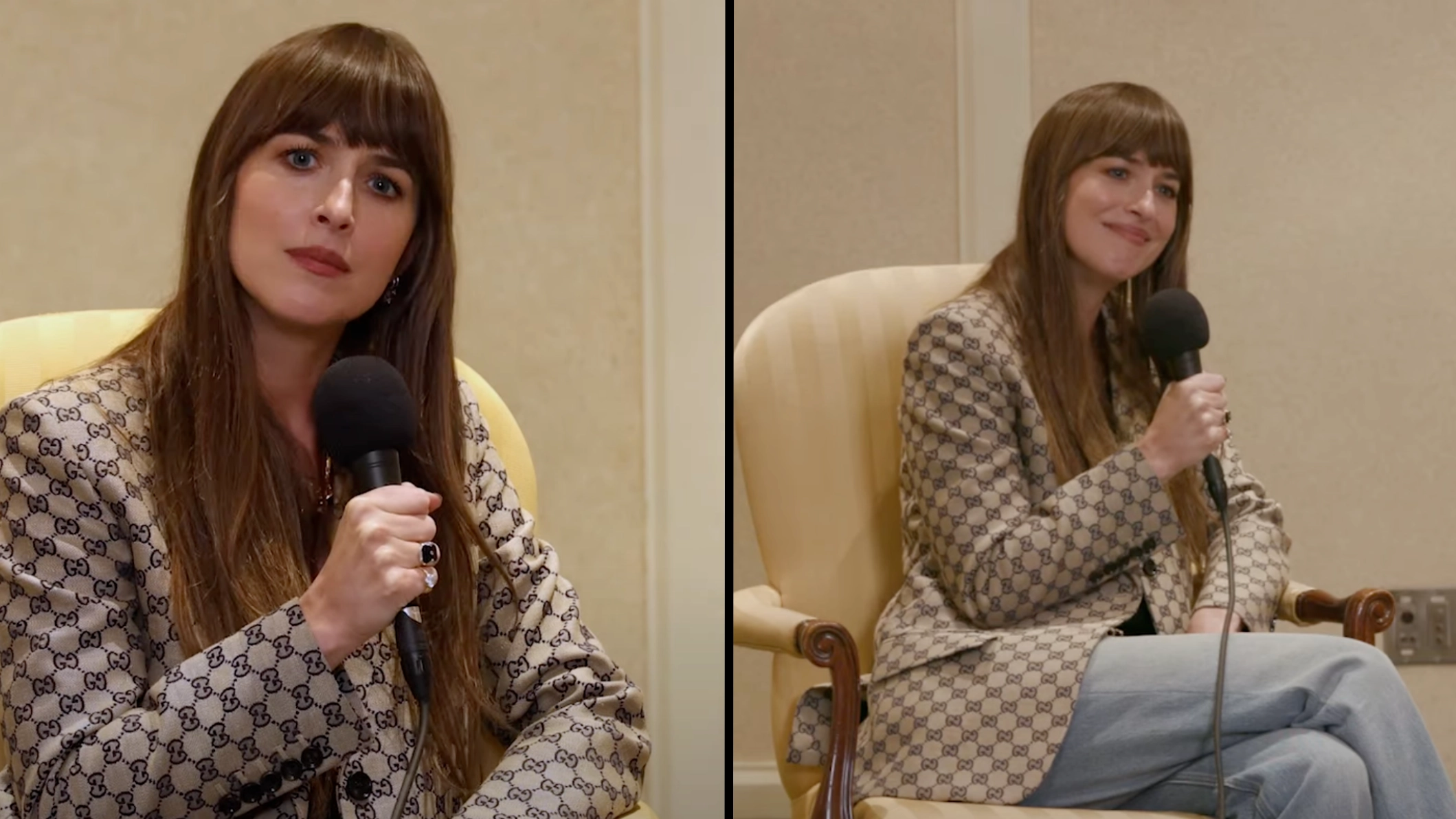 Dakota Johnson pauses interview to ask actor if she felt comfortable in sex scene she directed