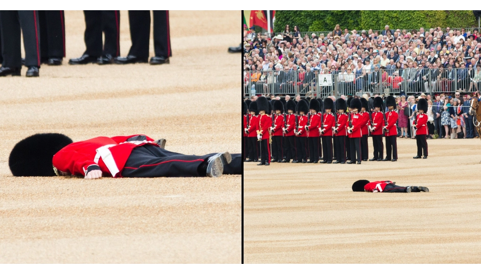 Reason why King's Guards all faint in the same way
