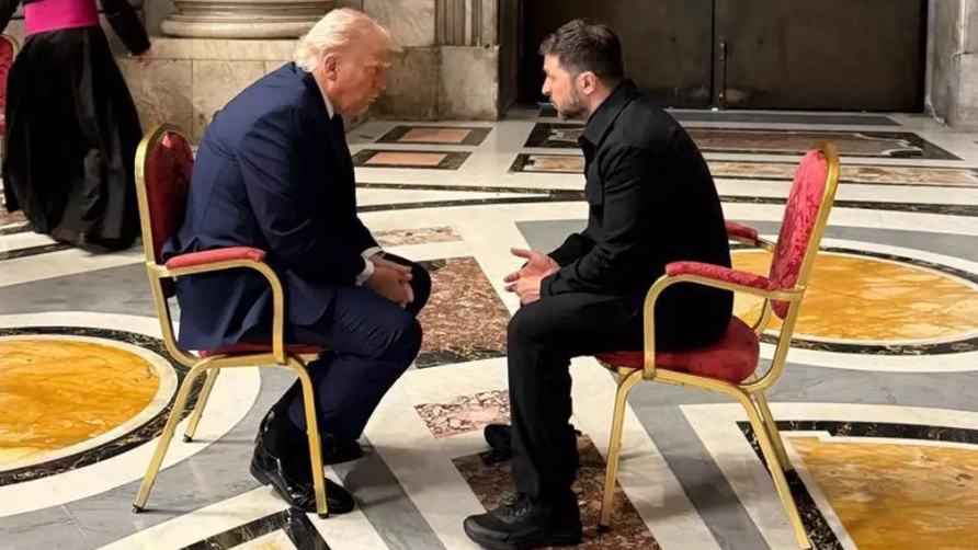 Lip reader reveals 'what Zelenskyy said to Donald Trump' during meeting at Pope Francis' funeral