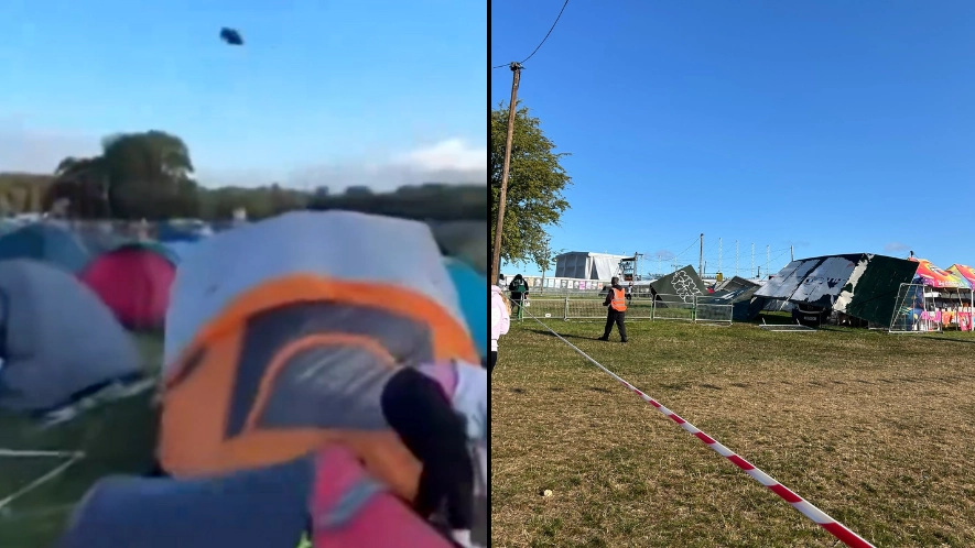 Leeds Festival stages 'lost' and people urged to 'stay in tents' as winds batter site in weather chaos
