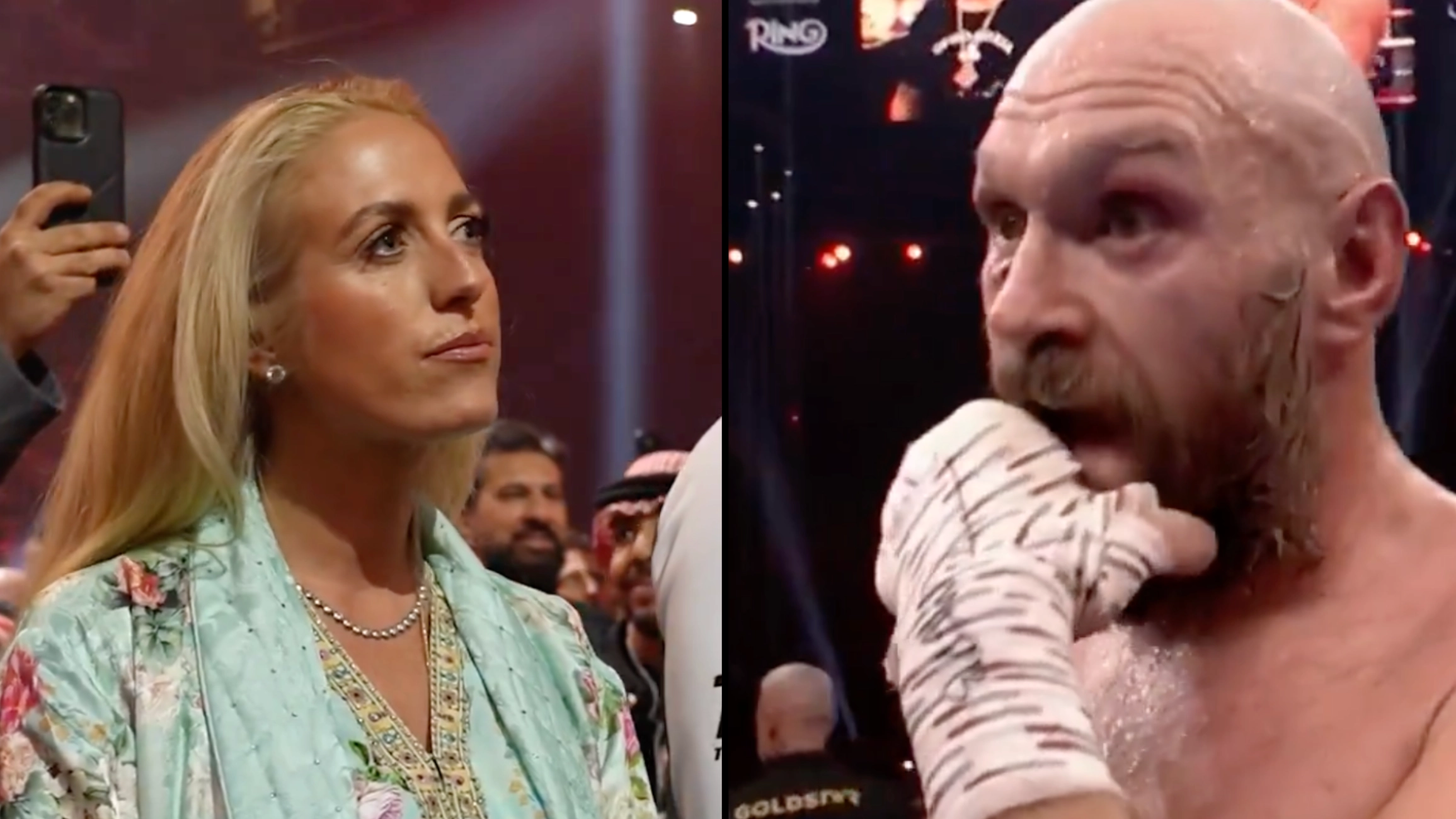 Ringside footage shows what Paris Fury did after husband Tyson lost to Oleksandr Usyk