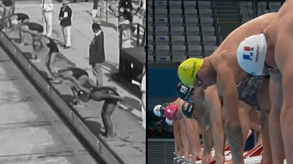Incredible footage shows just how fast Olympic swimmers have become in the last 100 years