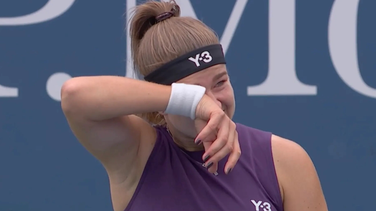 Tennis player breaks down after seeing ex-boyfriend in crowd at US Open 'where he shouldn't be'
