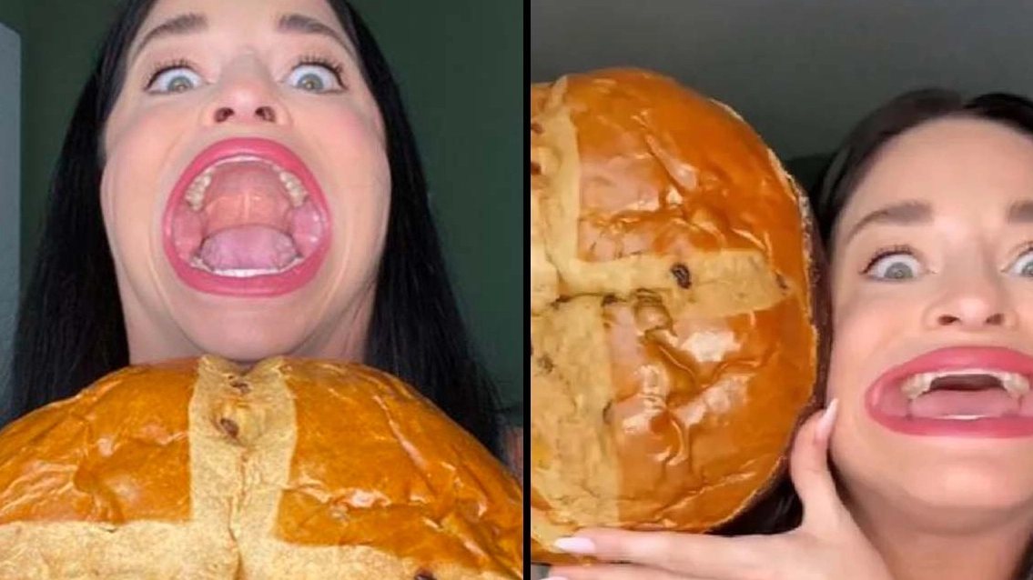 Aldi Release Huge Hot Cross Bun That Even Woman With World’s Largest Mouth Can’t Eat