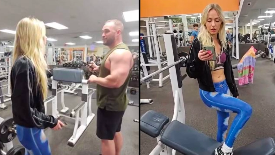 Woman sparks mass debate after being confronted by gym-goer for wearing 'painted pants' to workout