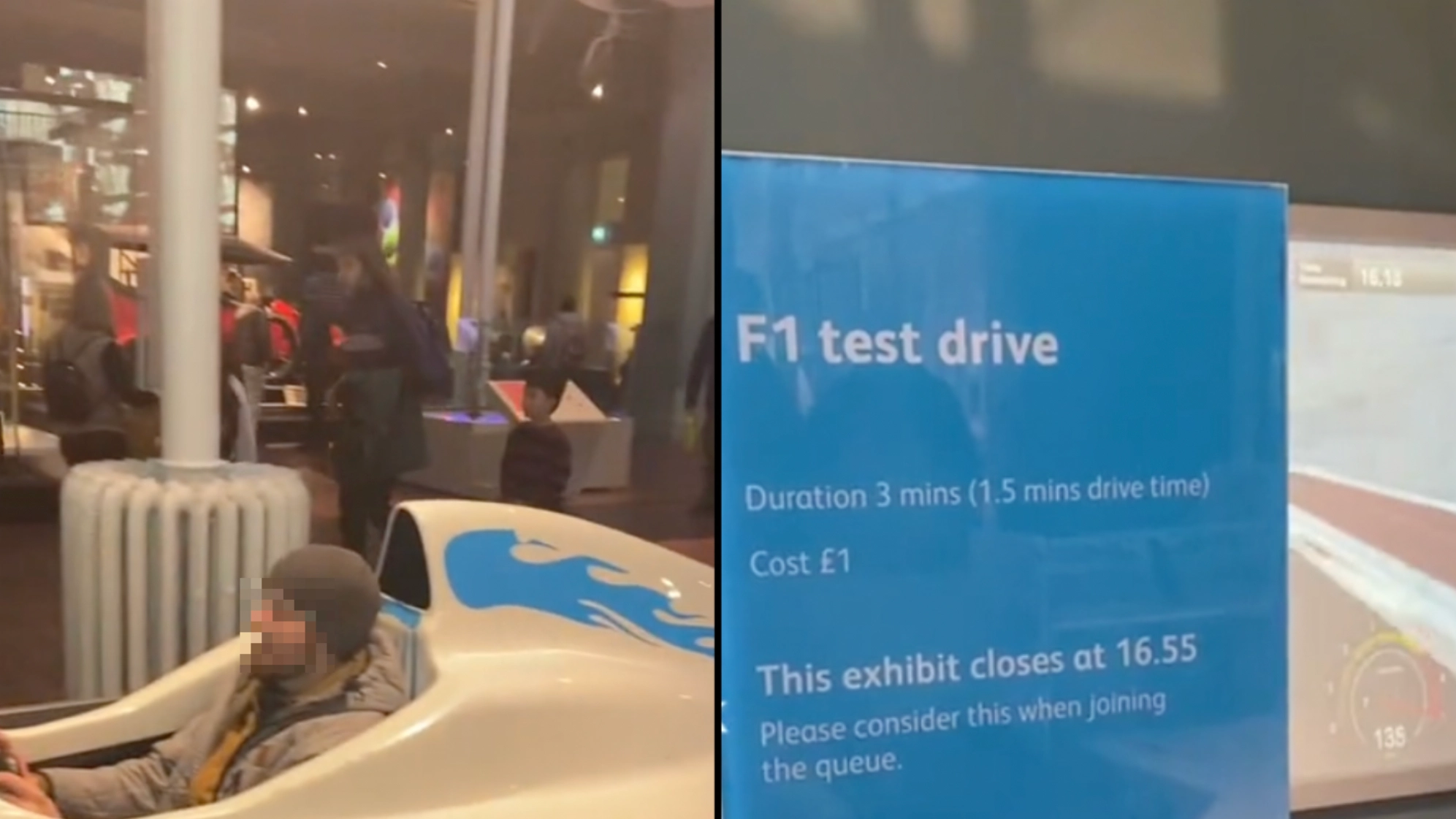 Man defended after refusing to give crying child his spot on final F1 test ride of day