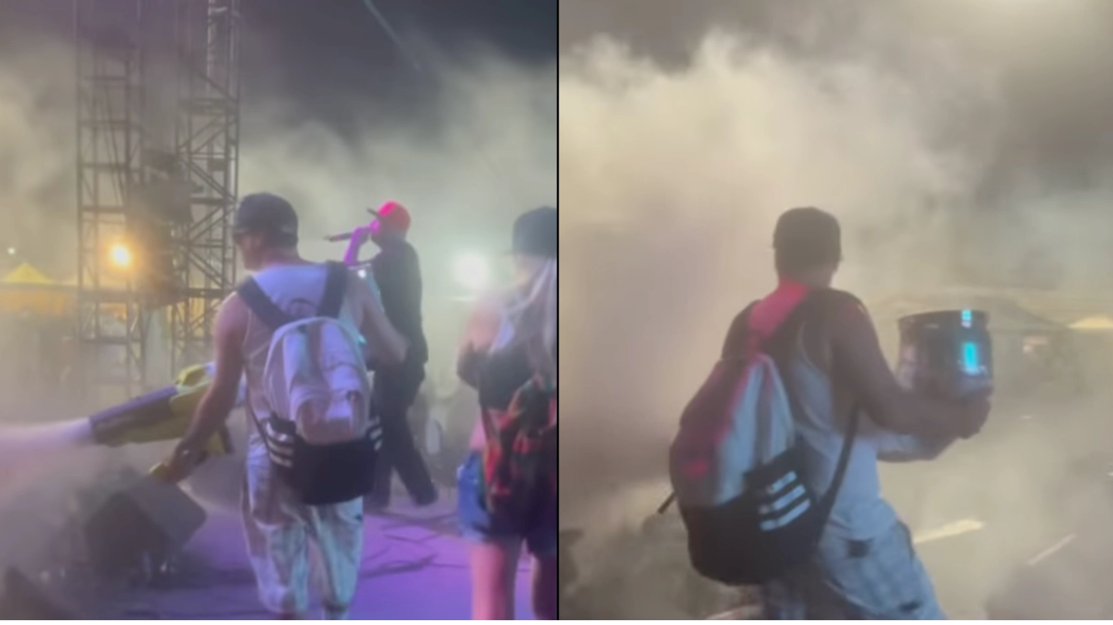 Rapper replaces fog machine by blasting weed smoke into crowd