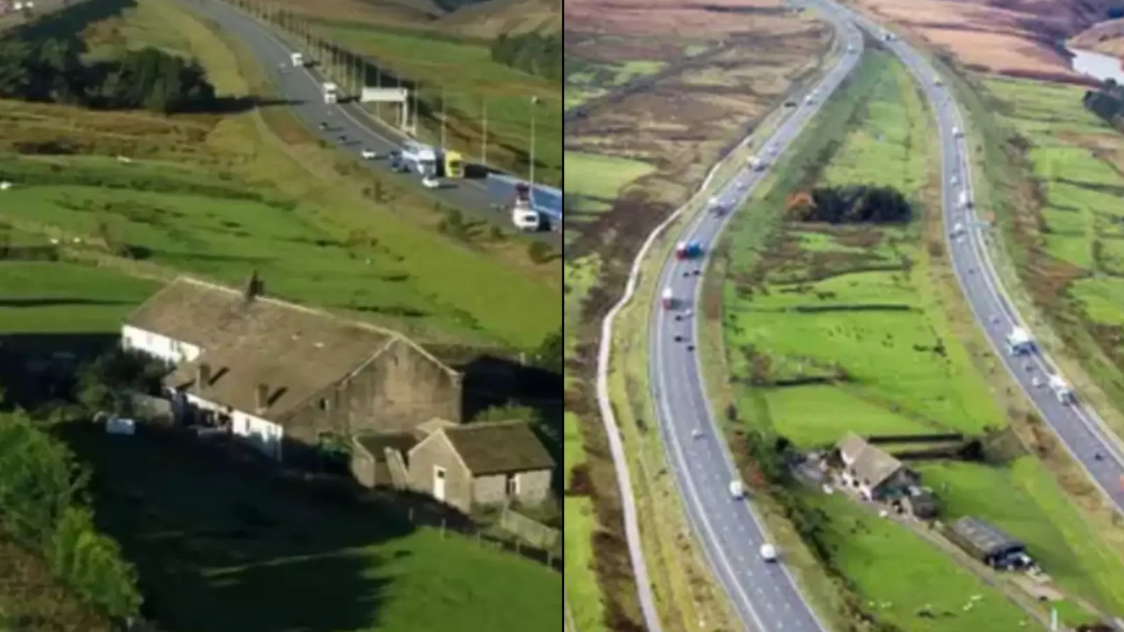 Truth behind house in the middle of the M62 motorway where family still lives