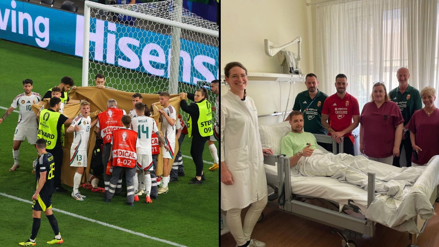 Hungary player Barnabas Varga pictured for first time after getting injured in shocking collision at Euro 2024