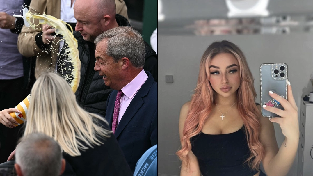 Woman charged with assault after milkshake thrown at Nigel Farage outside pub