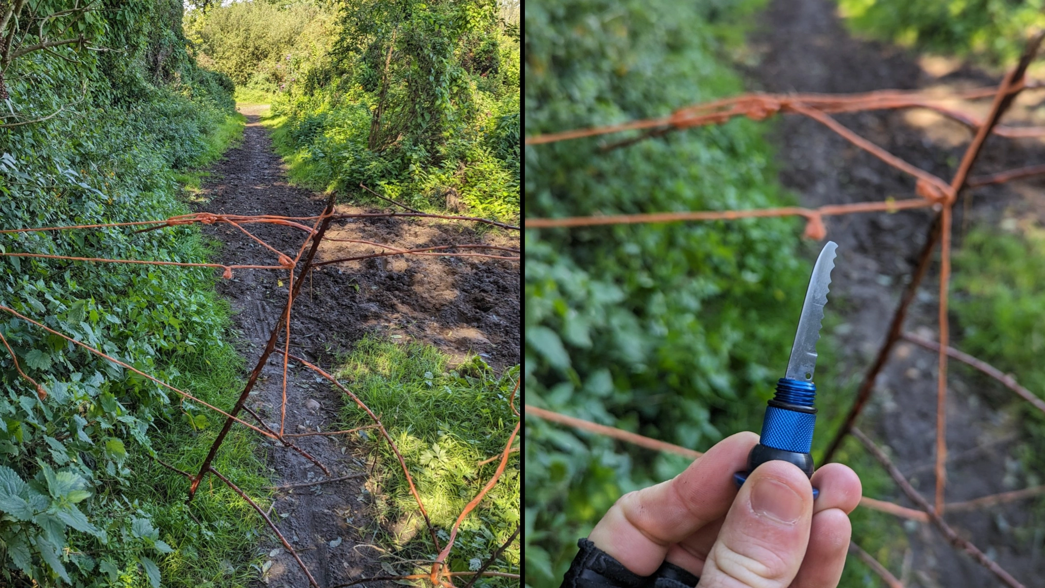 'Lucky' cyclist narrowly avoids 'rope booby trap' which looks like something out of Final Destination