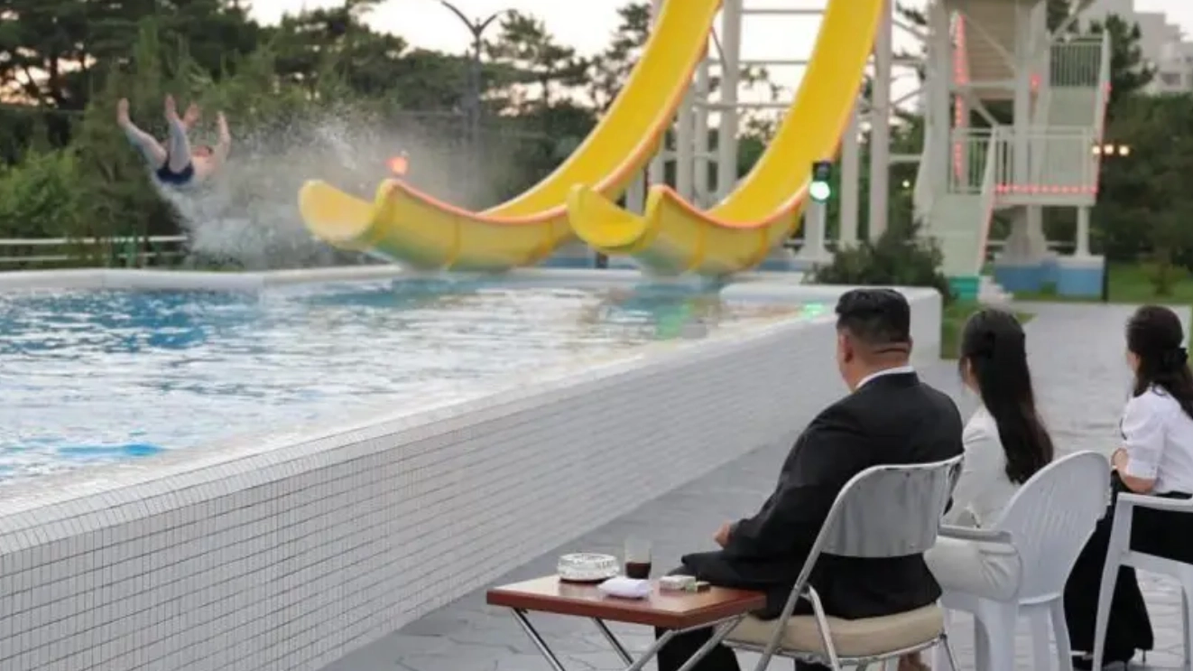 People are concerned for tourist who nearly soaked Kim Jong-Un going down waterslide
