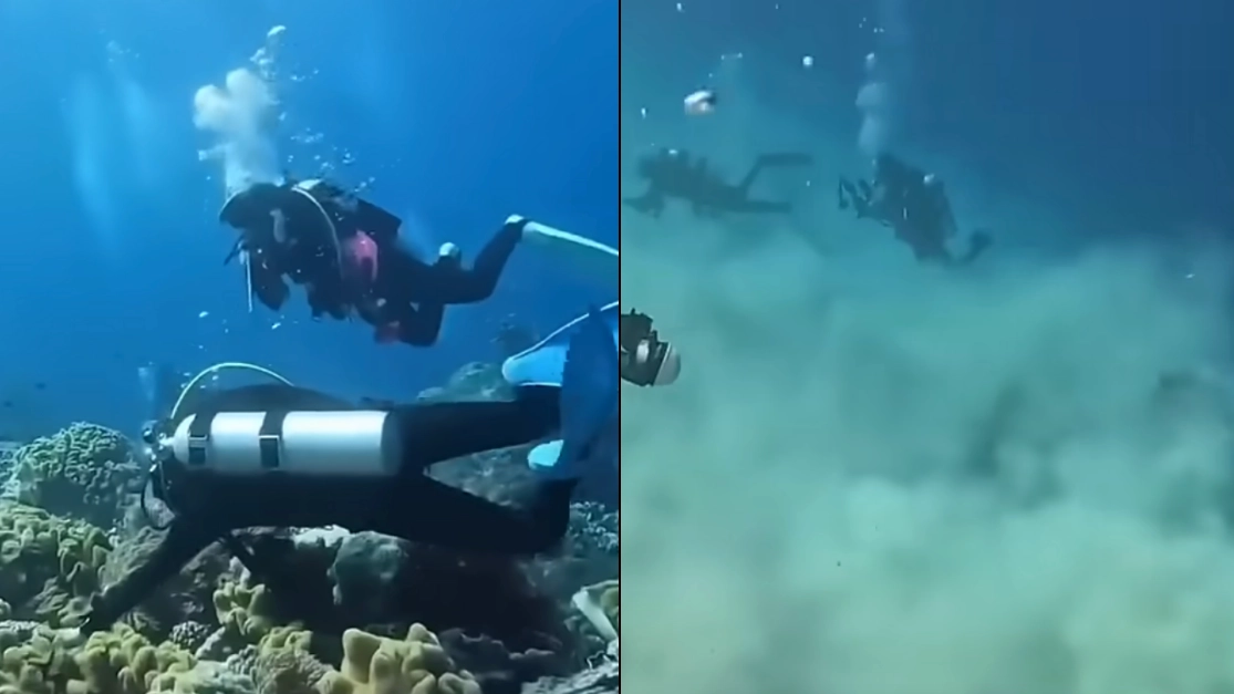Terrifying footage shows 6.9 magnitude earthquake happening underwater