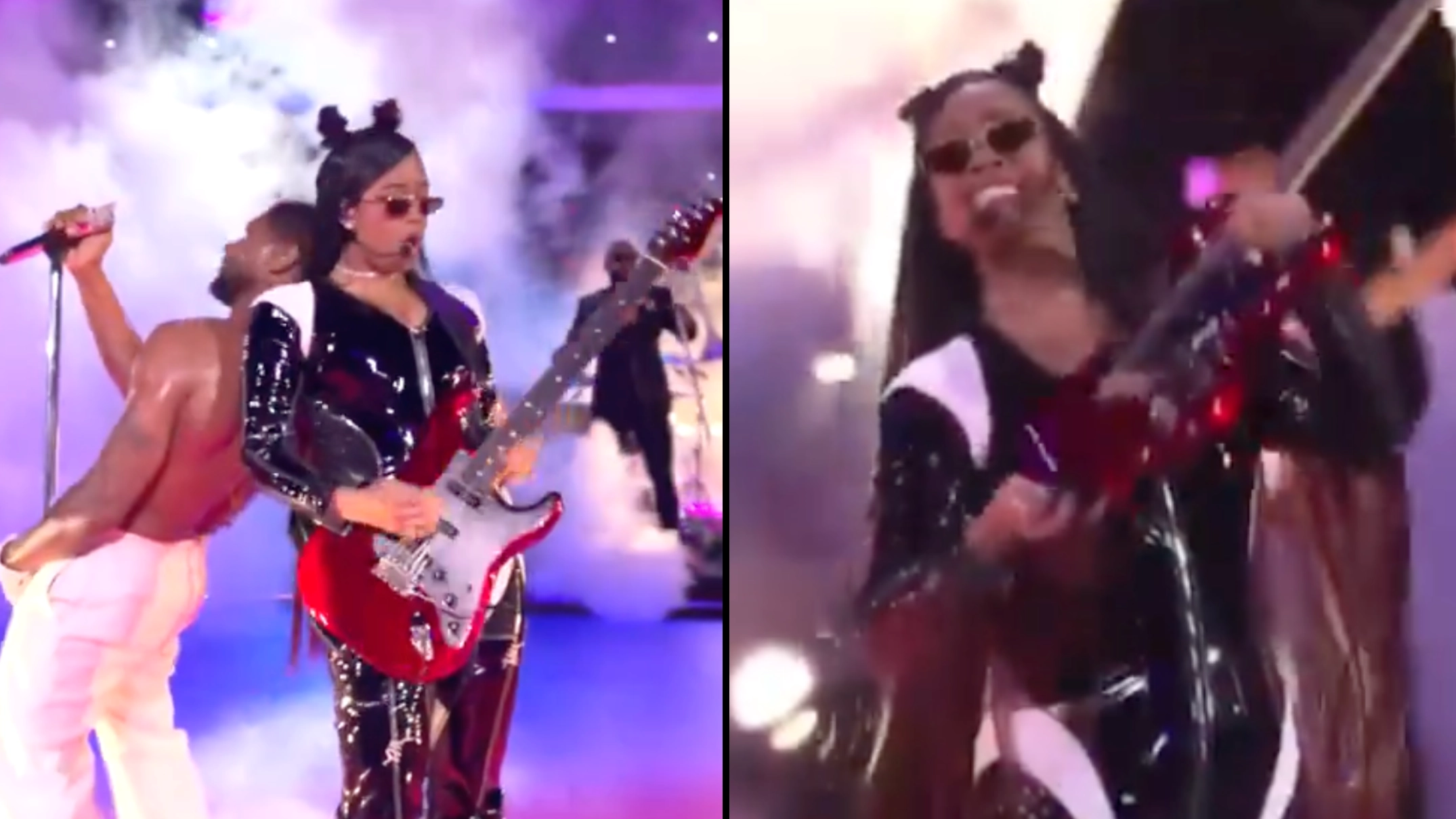 One of Usher's halftime guests was accused of 'faking it' during performance