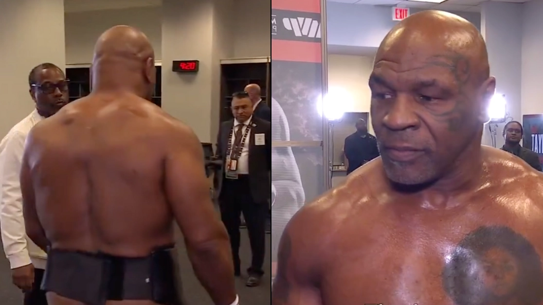 Viewers are shocked as they spot bizarre NSFW Mike Tyson moment in pre-fight interview