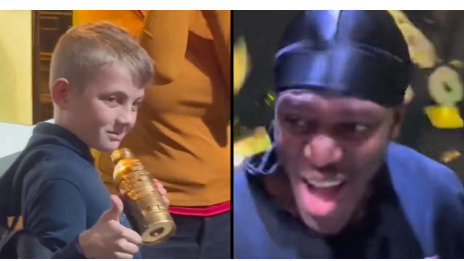 New footage shows moment two young boys win £400,000 golden Prime bottle