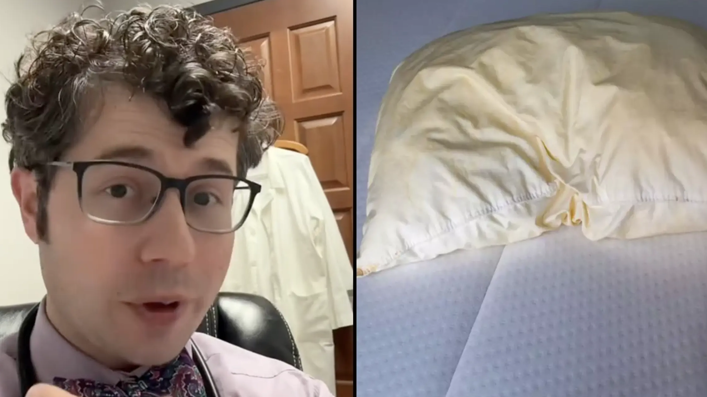 Doctor issues warning to people who keep sleeping on a 'yellow pillow'